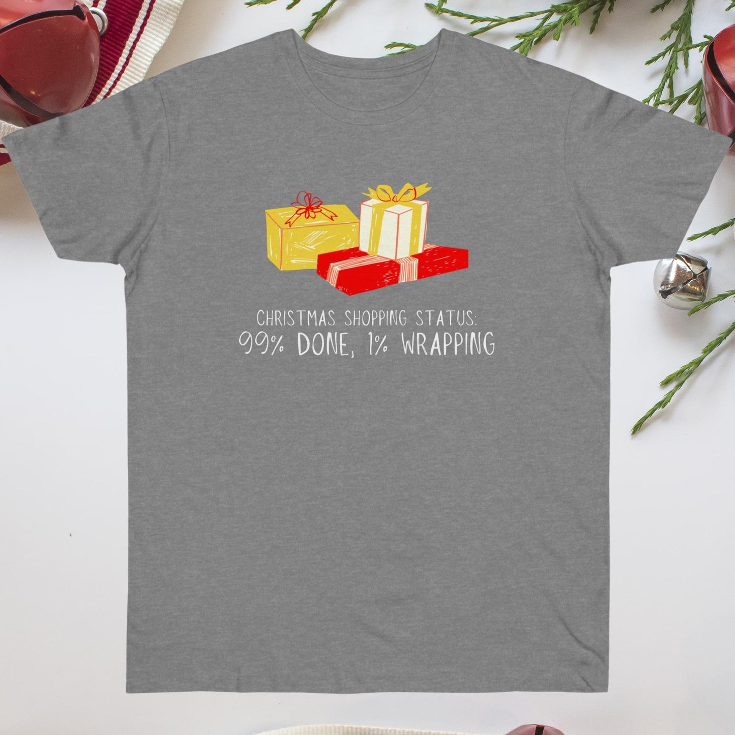 Christmas Shopping Status 99 percent Done, 1 percent Wrapping | Festive Holiday Sweatshirt