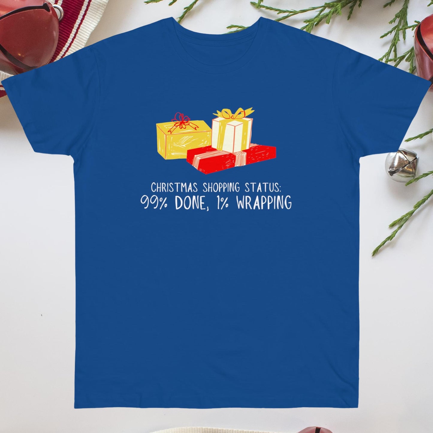 Christmas Shopping Status 99 percent Done, 1 percent Wrapping | Festive Holiday Sweatshirt