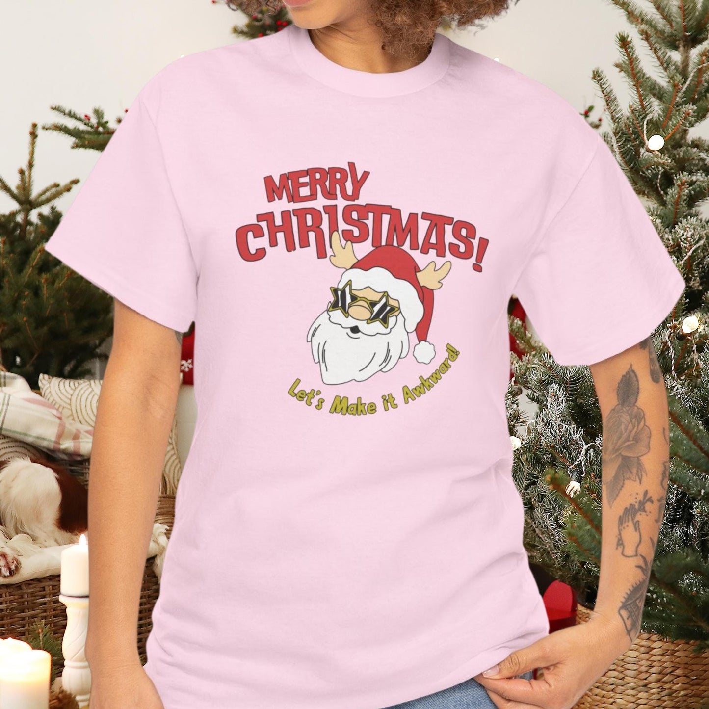 Merry Christmas, Lets Make it Awkward! | Funny Holiday Tee for Unforgettable Seasonal Cheer