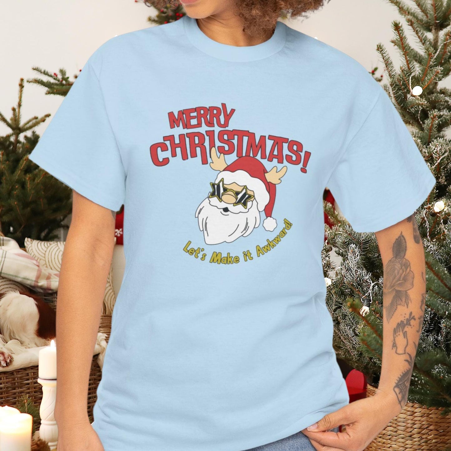 Merry Christmas, Lets Make it Awkward! | Funny Holiday Tee for Unforgettable Seasonal Cheer