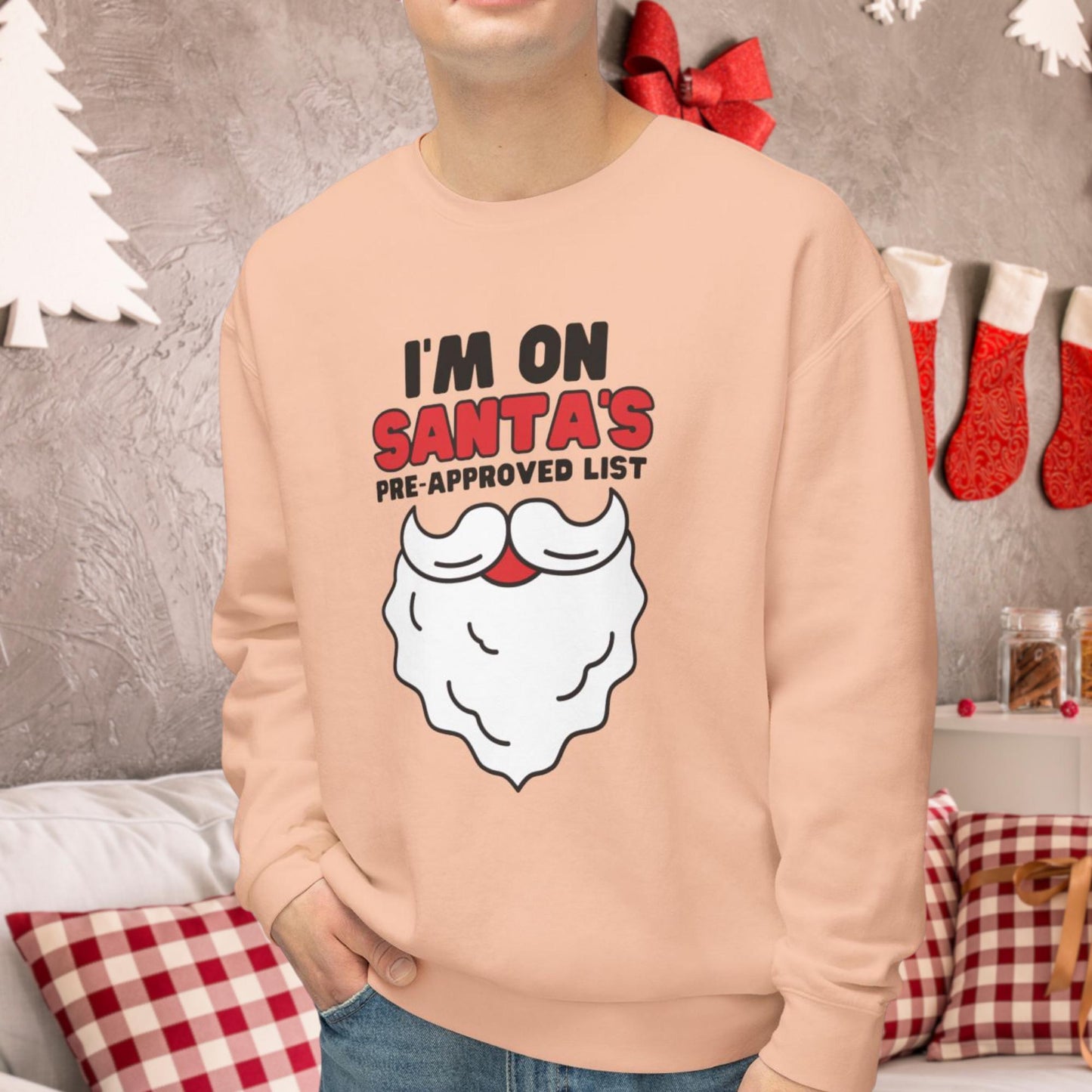 Im on Santas Pre-Approved List: Funny Christmas Tee for Rude X-Mas Spirit