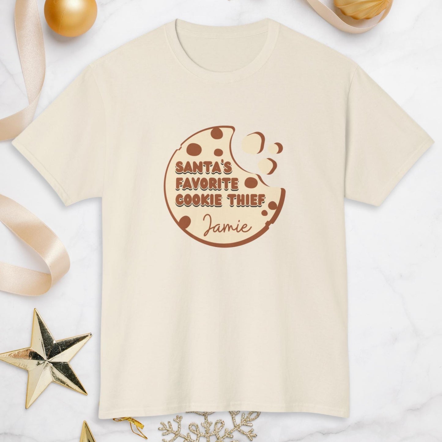 Santas Favorite Cookie Thief: Personalized Christmas Fun Tee