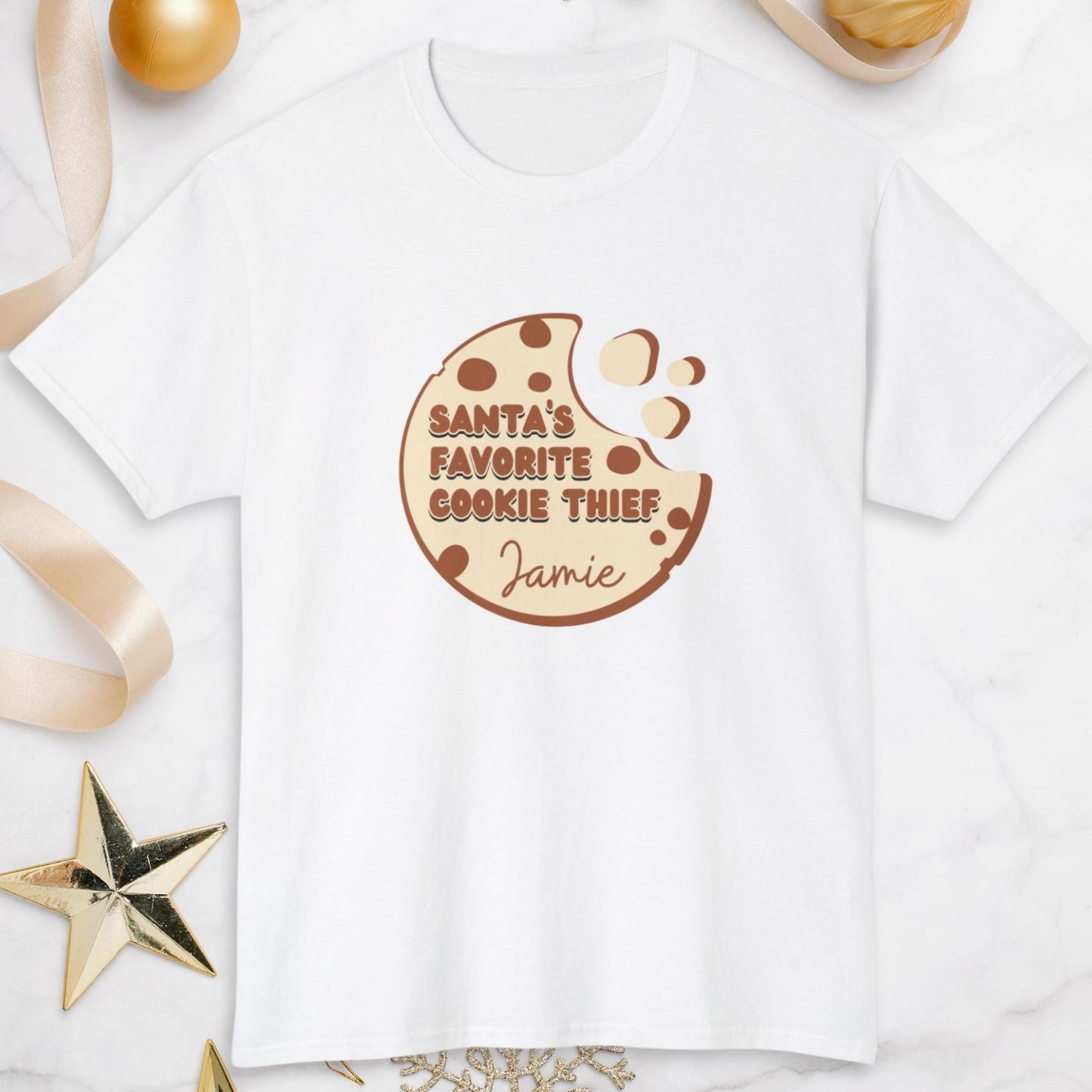 Santas Favorite Cookie Thief: Personalized Christmas Fun Tee