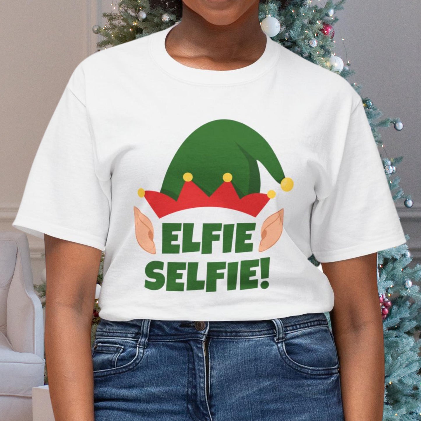 Festive "Elfie Selfie!" Unisex Christmas Tee | Capture the Holiday Spirit