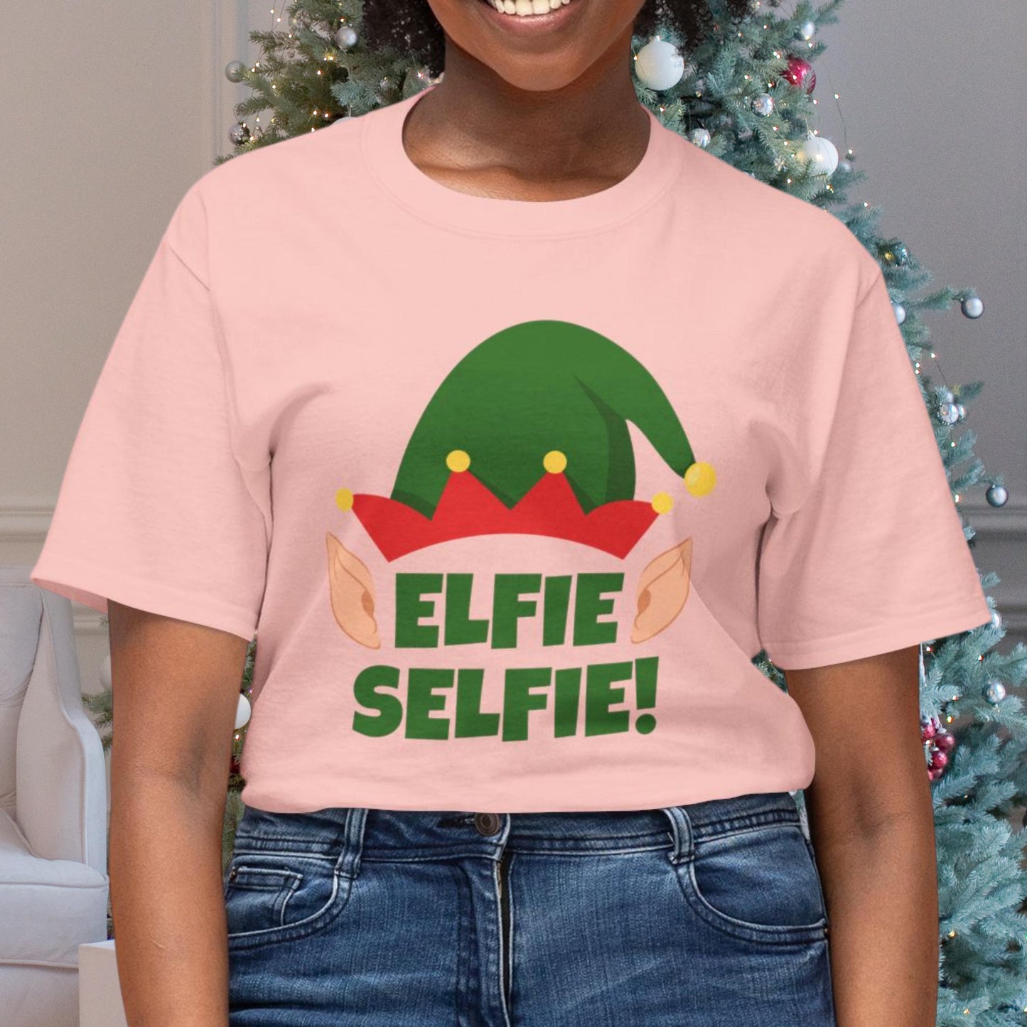 Festive "Elfie Selfie!" Unisex Christmas Tee | Capture the Holiday Spirit