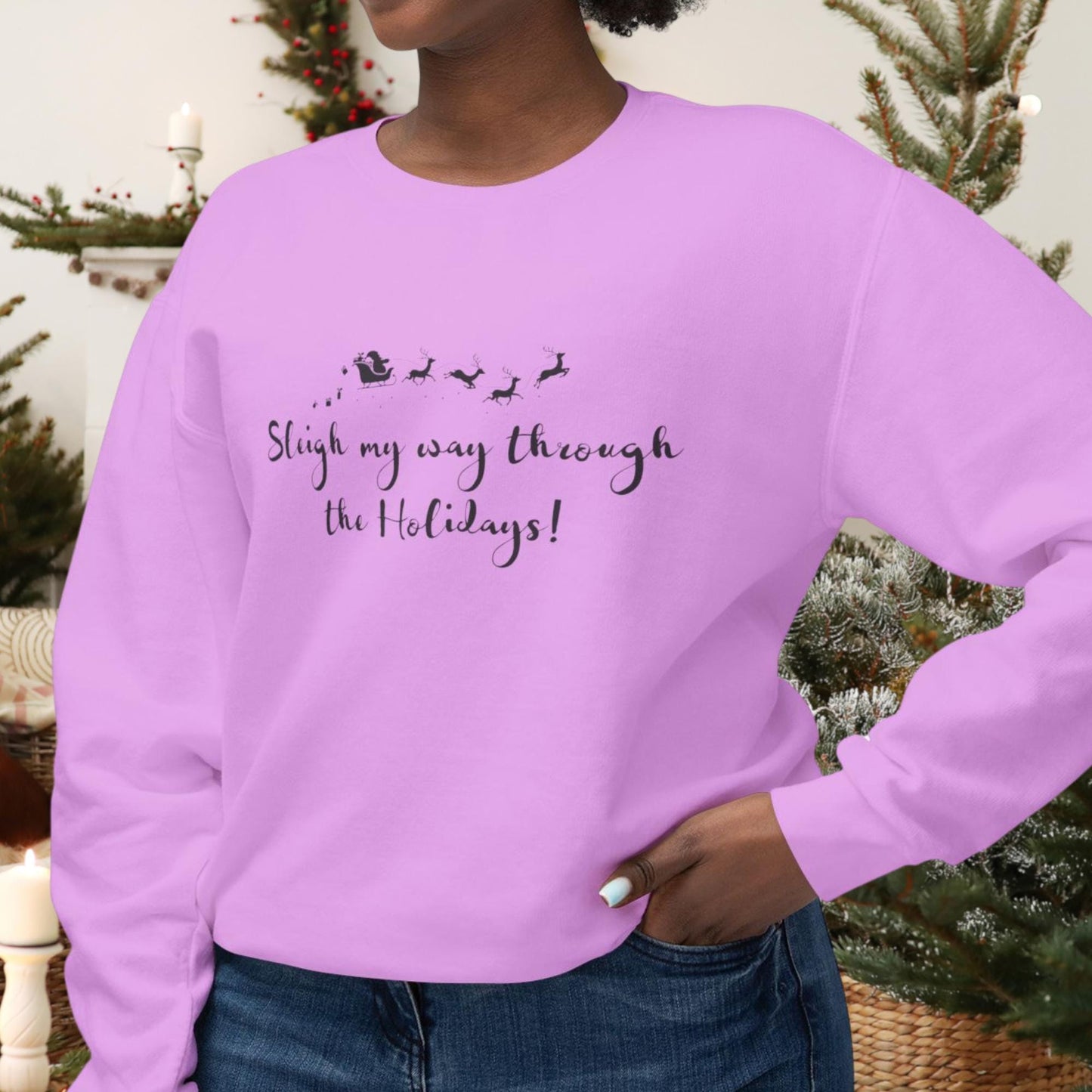 Unisex "Sleigh My Way Through the Holidays" Christmas Graphic Tee