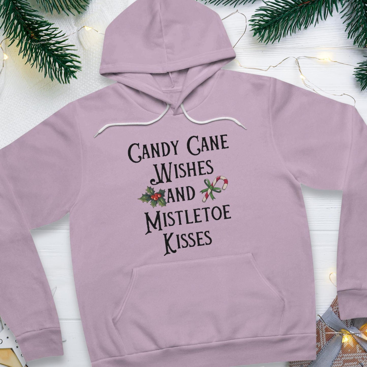 Candy Cane Wishes and Mistletoe Kisses Christmas T-Shirt | Celebrate the Season with Style