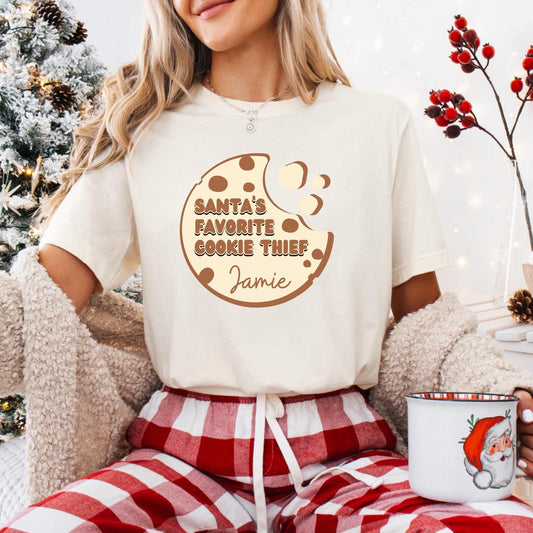 Santas Favorite Cookie Thief: Personalized Christmas Fun Tee