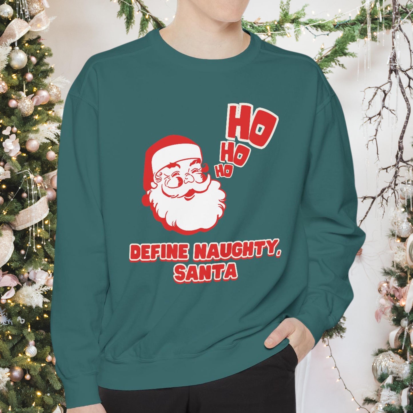 Define Naughty, Santa | Playful Holiday Shirt