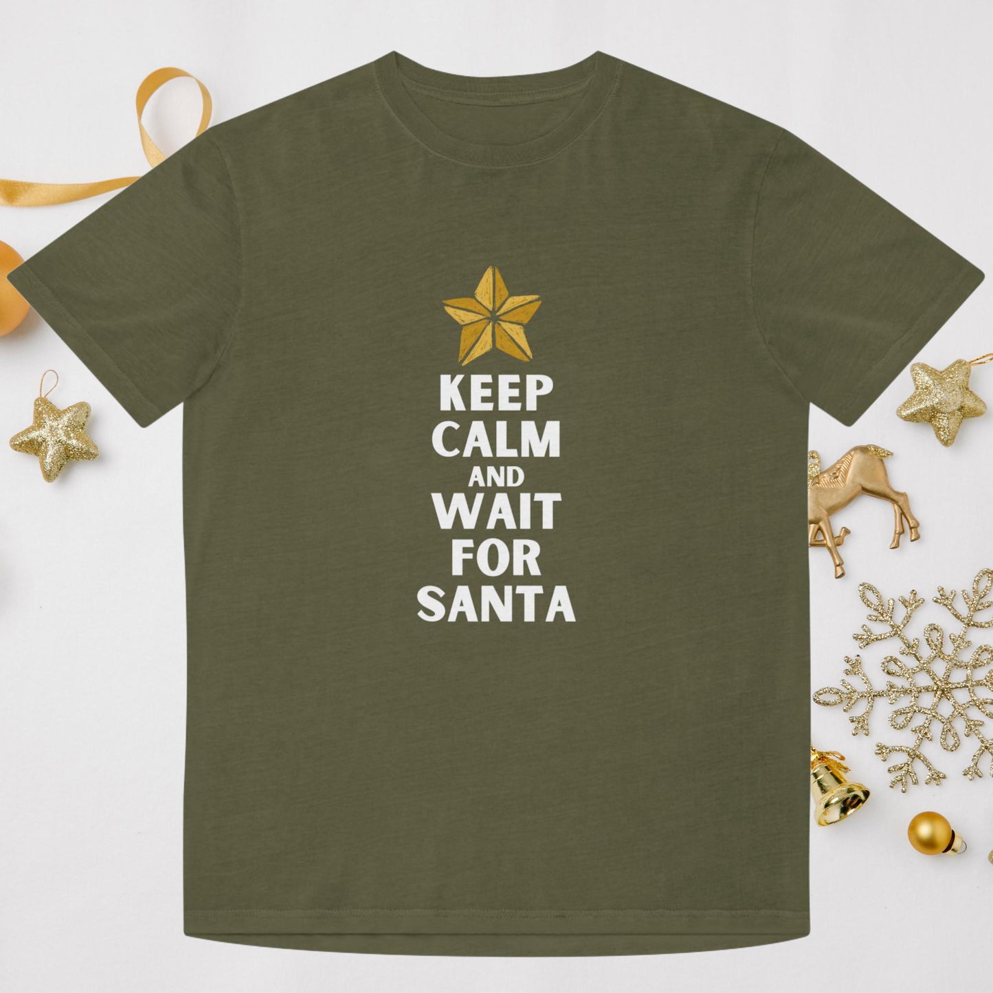 Festive "Keep Calm and Wait for Santa" Kids' Bodysuit